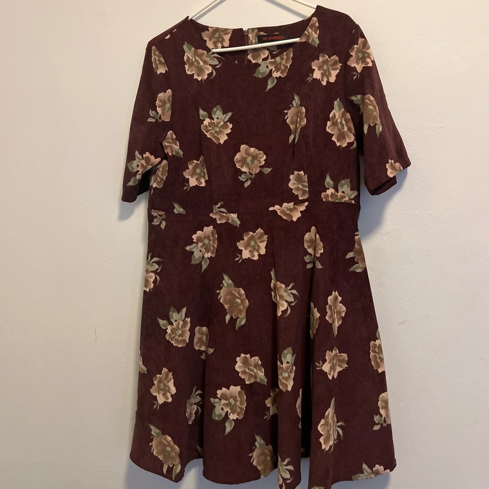 SM Wardrobe Flowery Corduroy dress